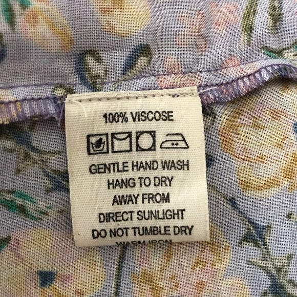 Nrvna Mode Jeanne Purple Floral Mini Shirt Dress Long Sleeve size Small NWT - Picture 11 of 12